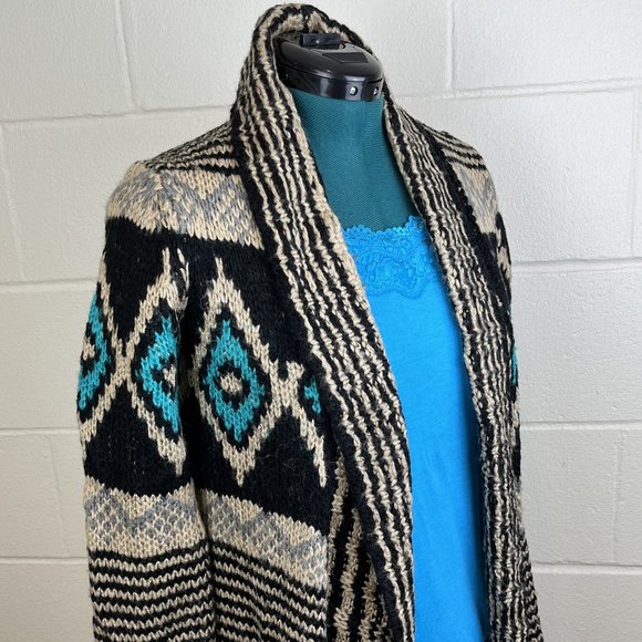 Pink Republic Women's Aztec Southwest Open Front Cardigan Sweater - Picture 4 of 7